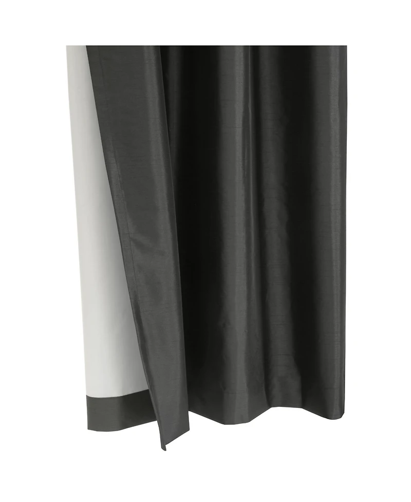 Thermaplus 100% Polyester Glacier Balance Temperature Solid Faux Silk Blackout Grommet Curtain Panel 52" x 84" Black