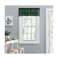 Ellis Curtain Ellis Stacey 1.5" Rod Pocket High Quality Fabric Solid Color Window Ruffled Filler Valance 54"x13" Harvest