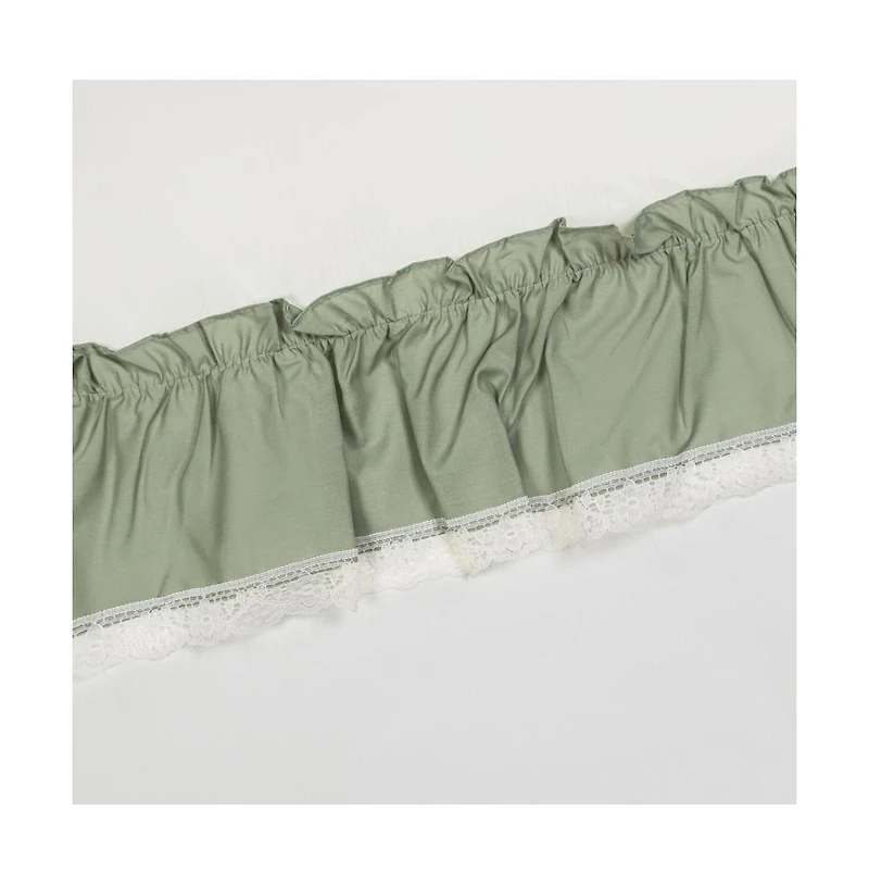 Ellis Curtain Madelyn Ruffled Victorian Priscillas 1.5" Rod Pocket Curtain Panel 100" x 63" Sage