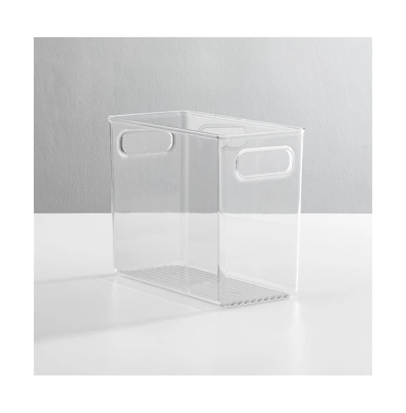 mDesign Tall Plastic Bathroom Organizer Bin with Built-In Handles, 4 Pack, Clear