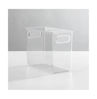 mDesign Tall Plastic Bathroom Organizer Bin with Built-In Handles, 4 Pack, Clear