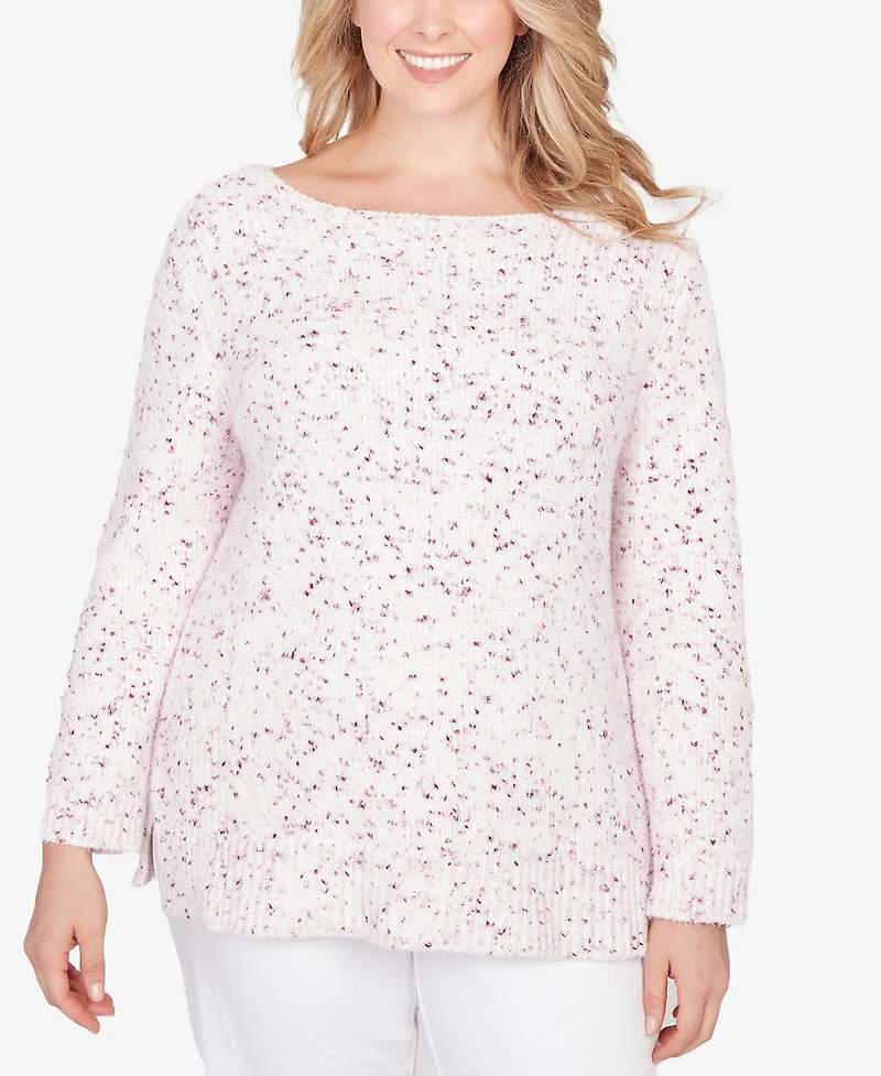 Ruby Rd. Plus Speckled Chenille Eyelash Sweater