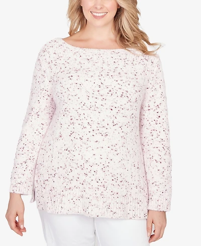 Ruby Rd. Plus Speckled Chenille Eyelash Sweater