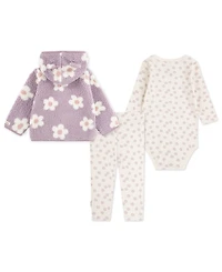 Huggies Baby Girls 3-Piece Floral Jacket, Bodysuit and Pants Set