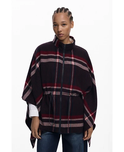 Desigual Women's Tartan poncho