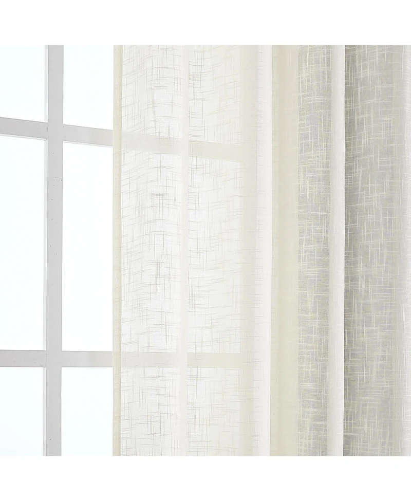 Kate Aurora 2 Pack Lux Thread Premium Woven Grommet Top Sheer Curtain Panels