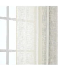 Kate Aurora 2 Pack Lux Thread Premium Woven Grommet Top Sheer Curtain Panels