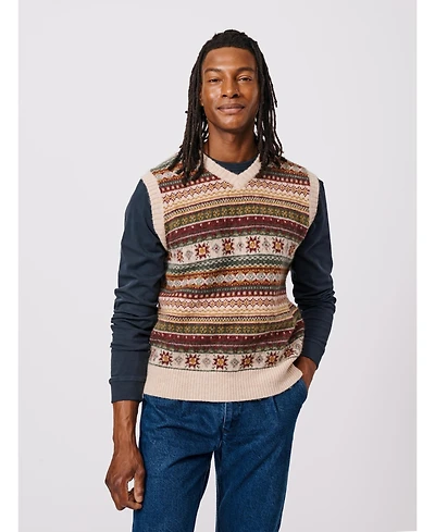 Aubin Fair Isle Slipover Wool Vest