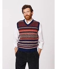 Aubin Fair Isle Slipover Wool Vest