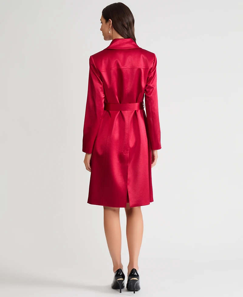 Kasper Petite Long Button Front Trench Coat