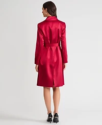 Kasper Petite Long Button Front Trench Coat