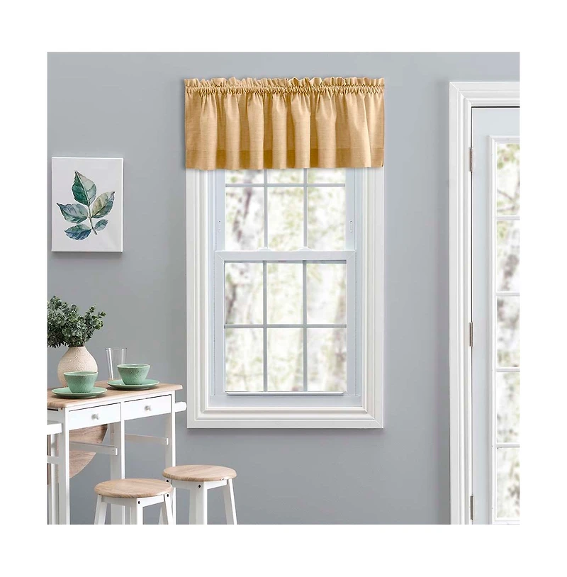 Ellis Curtain Lisa Solid Color Poly Cotton Duck Fabric Tailored Valance 58" x 15" Butter