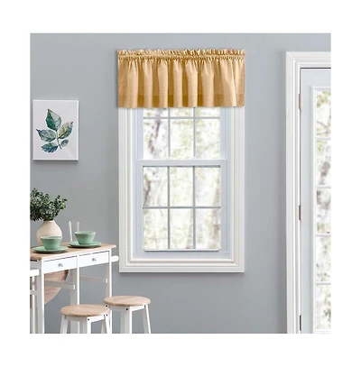Ellis Curtain Lisa Solid Color Poly Cotton Duck Fabric Tailored Valance 58" x 15" Butter