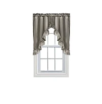 Ellis Stacey 1.5" Rod Pocket High Quality Fabric Solid Color Window Ruffled Swag 60"x38