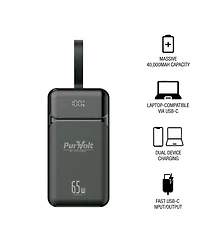 Pursonic Power Anywhere Bundle – PurVolt 40,000mAh Power Bank + Led Fast Charging Power Bank with Built-in Cables