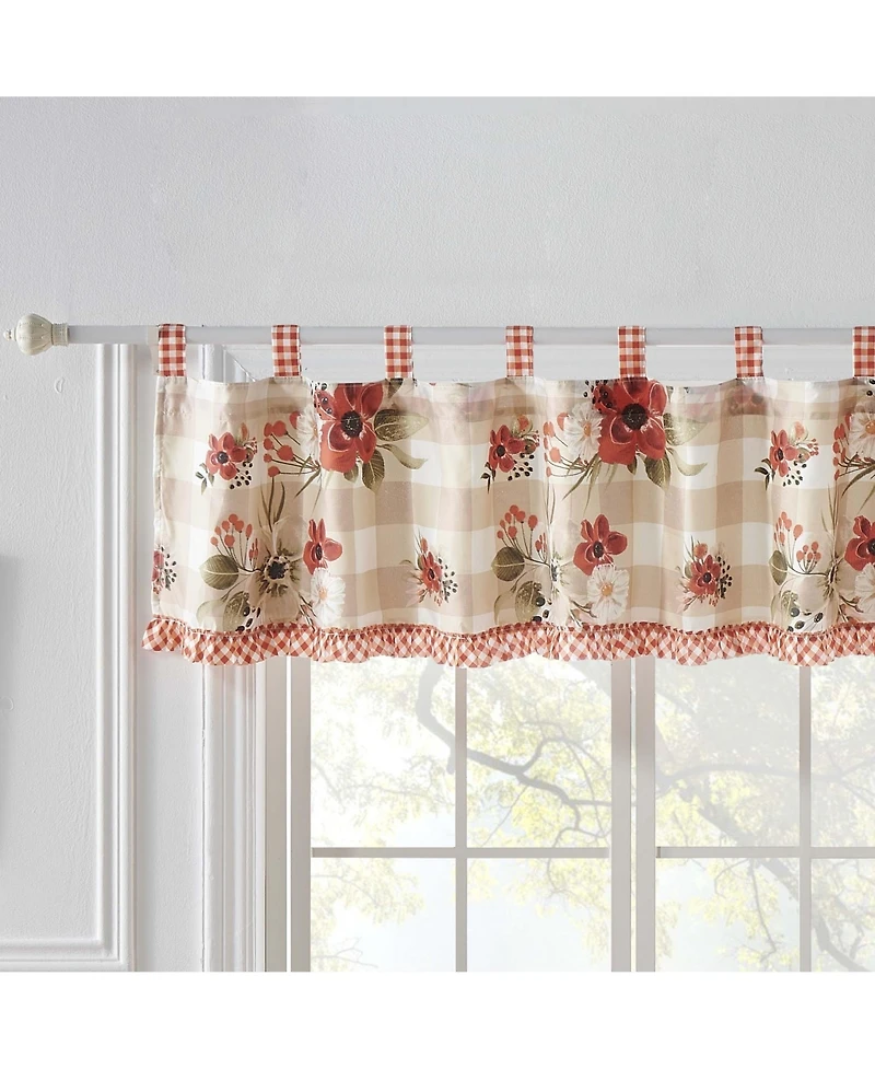 Wheatly Farmhouse Gingham Tab Top Valance 84" x 19" by Greenland Home Fashion