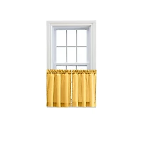 Ellis Stacey 1.5" Rod Pocket High Quality Fabric Solid Color Window Tailored Tier Pair 56"x30