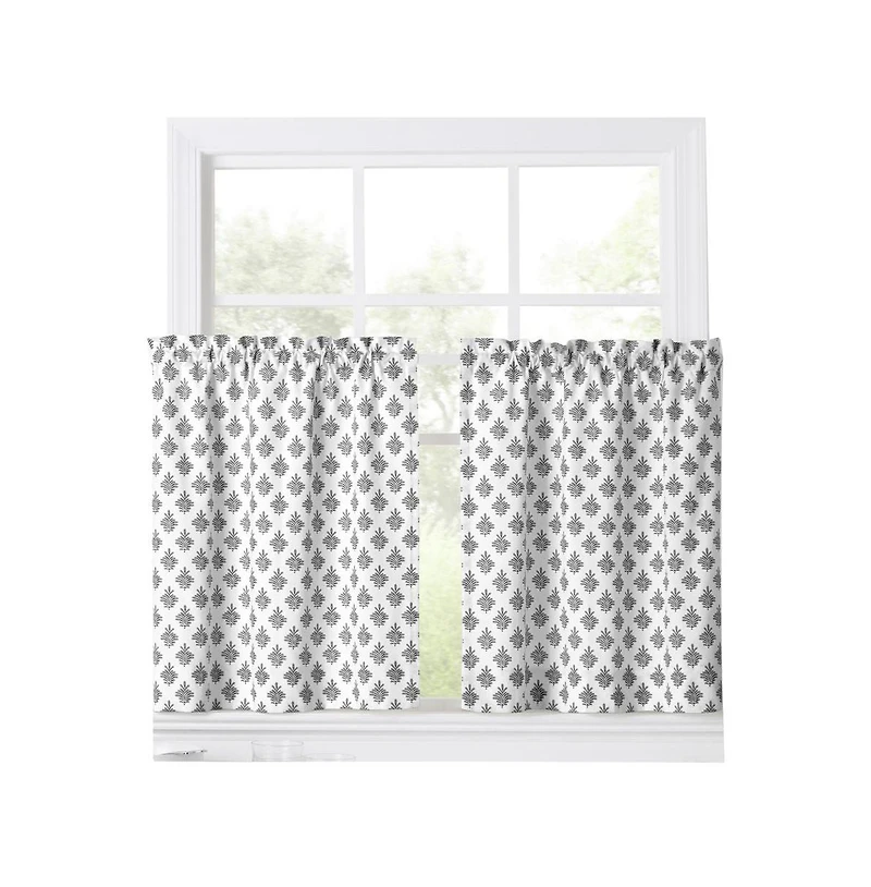 Ellis Curtain Manchester Window Treatment 1.5" Rod Pocket 100% Cotton Curtain Tiers 50" x 24