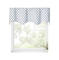 Ellis Curtain Manchester 3" Rod Pocket 100% Cotton Machine Wash and Dry Tailored Valance 50" x 16" Blue