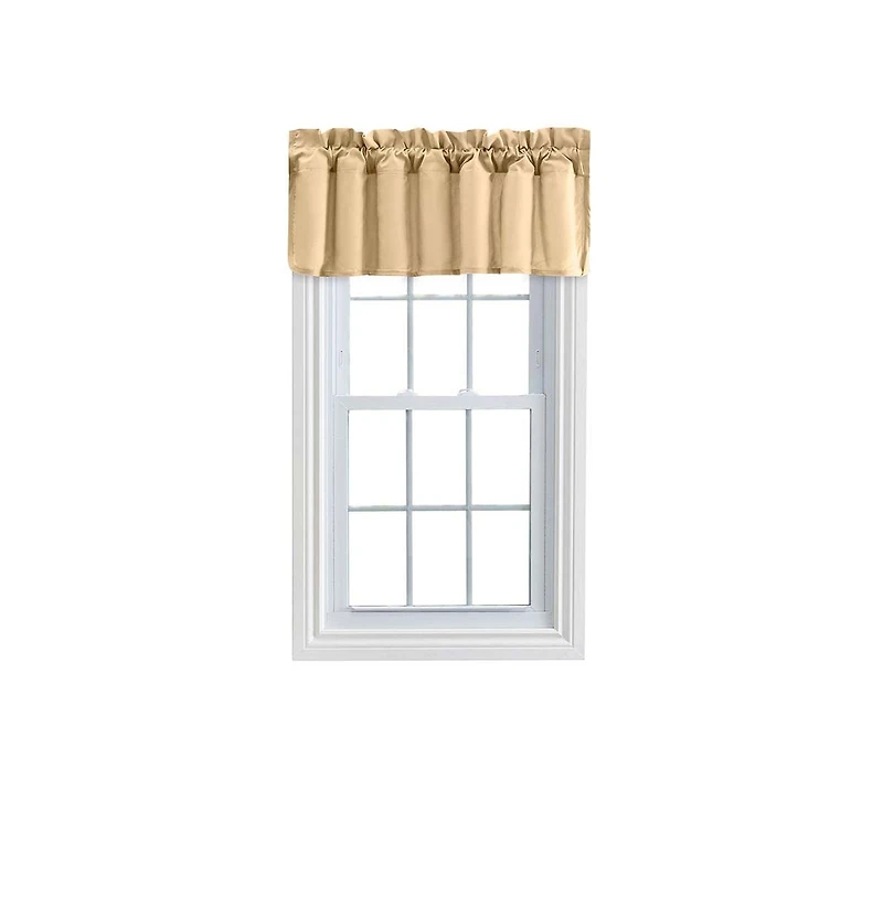 Ellis Stacey Solid Color Window 3" Rod Pocket High Quality Fabric Lined Filler Valance 42"x13" Almond