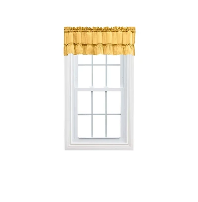 Ellis Curtain Stacey 1.5" Rod Pocket High Quality Fabric Solid Color Window Ruffled Filler Valance 54"x13"