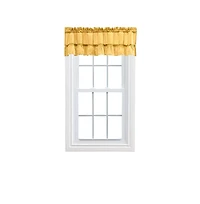 Ellis Curtain Stacey 1.5" Rod Pocket High Quality Fabric Solid Color Window Ruffled Filler Valance 54"x13"