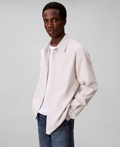 Calvin Klein Men's Melange Flannel Classic-Fit Shirt