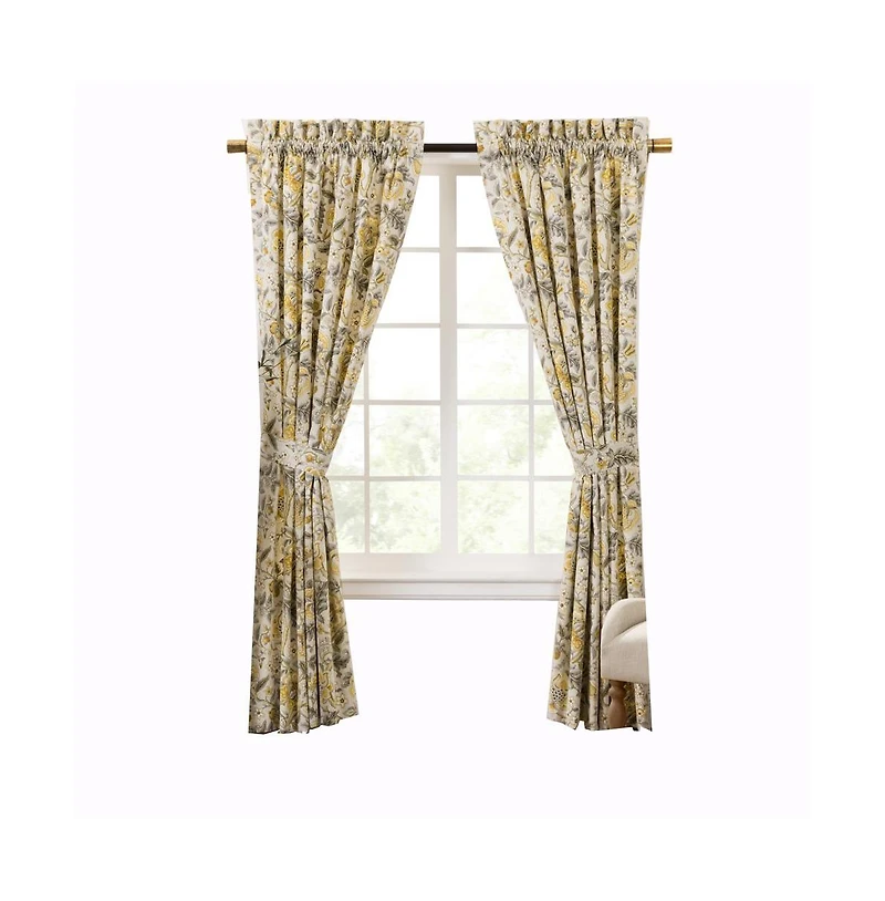 Ellis Curtain Regency 3" Rod Pocket Curtain Panel Pair with Tiebacks 96" x