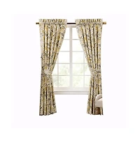 Ellis Curtain Regency 3" Rod Pocket Curtain Panel Pair with Tiebacks 96" x
