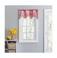 Ellis Segovia Printed Paisley Pattern on Ground 3" Rod Pocket High Quality Scallop Valance Lined 50"x16" Red