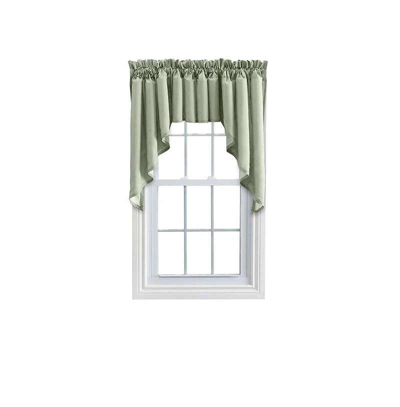 Ellis Stacey 3" Rod Pocket High Quality Fabric Solid Color Window Lined Swag Set 126"x63" Sage