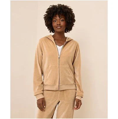 Pact Women's Organic Cotton Velour Zip Hoodie