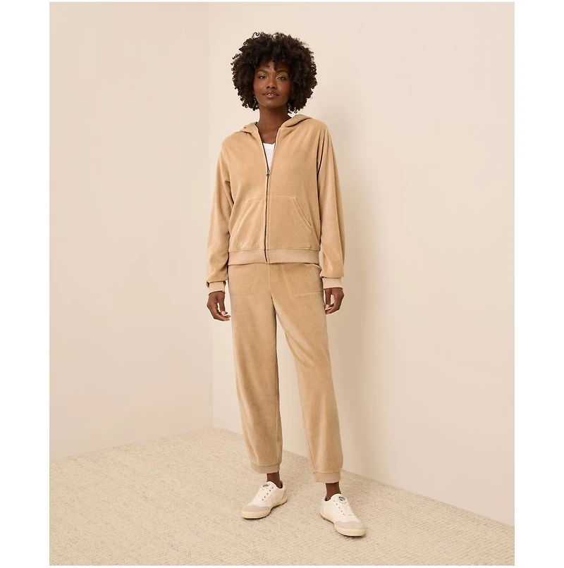Pact Women's Organic Cotton Velour Zip Hoodie