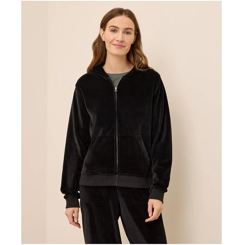 Pact Women's Organic Cotton Velour Zip Hoodie