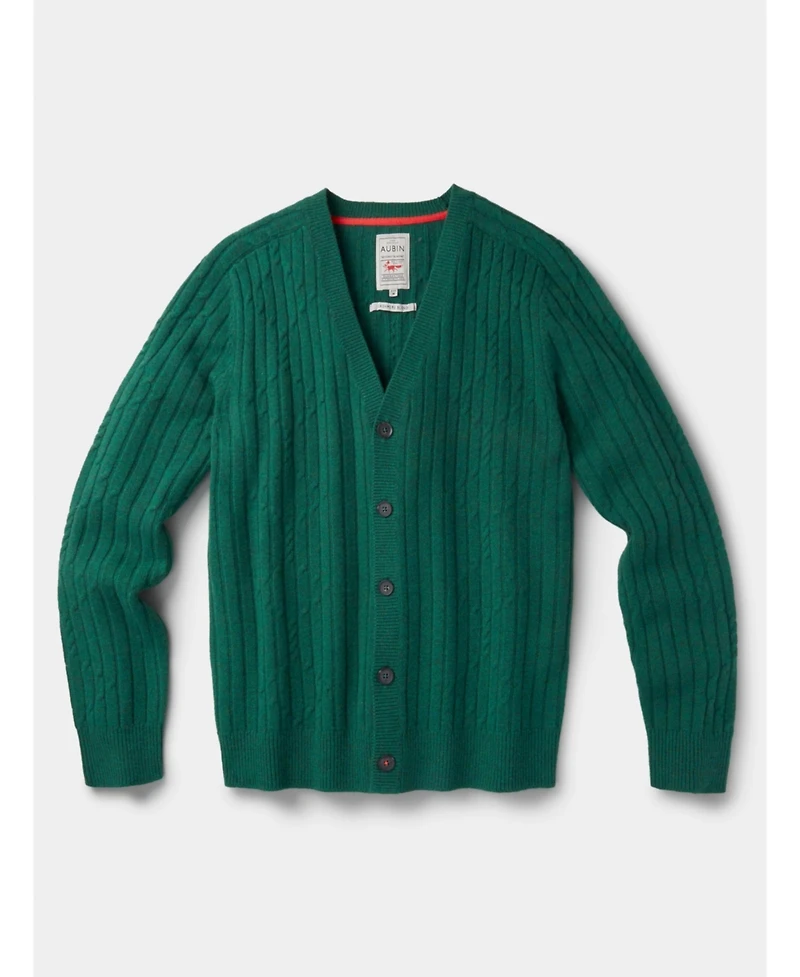 Aubin Men's Leonard Wool Cable Sweater Cardigan
