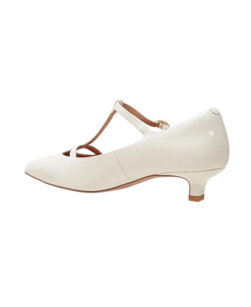 Linea Paolo Celia Women's Pointed toe T-Strap Kitten Heel Pump