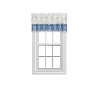 Ellis Curtain Madelyn Ruffled Victorian 1.5" Rod Pocket Valances for Windows 60" x 16" Slate