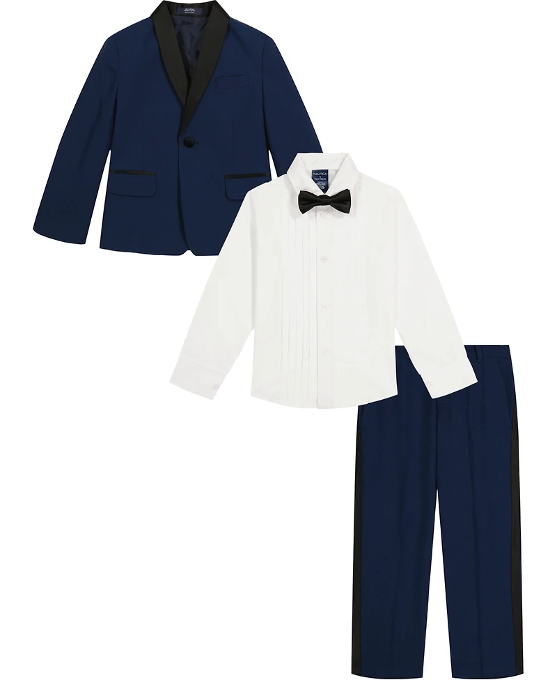 Nautica Baby Boys 4-Piece Shirt, Tuxedo Jacket, Tie and Dress Pants Set
