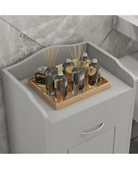 Homcom Tilt-out Laundry Storage Cabinet with Hamper Compartment,