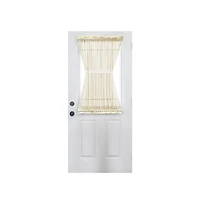 Ellis Curtain Shadow Stripe 1.5" Rod Pocket Semi Sheer Door Curtain Panel 40" x 40" Natural