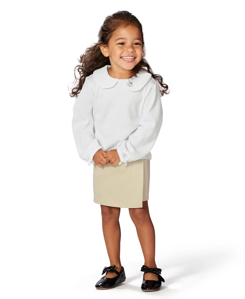 Calvin Klein Girls Toddler 2T-4T 2-Piece Long-Sleeve Top and Skirt Set