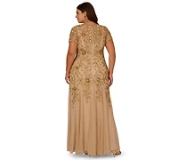 Adrianna Papel Women's Floral-Beaded Gown