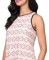 Sl Fashions Women's Sleeveless Embroidered Short Dress