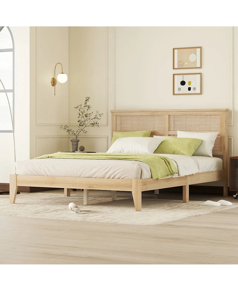 Dyhome Queen Bed Frame with Led Lights and 4 Storage Drawers, Upholstered Platform Led Bed Frame Queen Size with Charging Station Button Pu Leather He