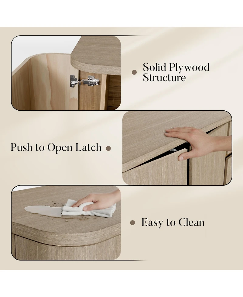 Homsee White Storage Cabinet with Metal Legs, Shelves And Drawers
