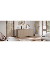 Homsee White Storage Cabinet with Metal Legs, Shelves And Drawers
