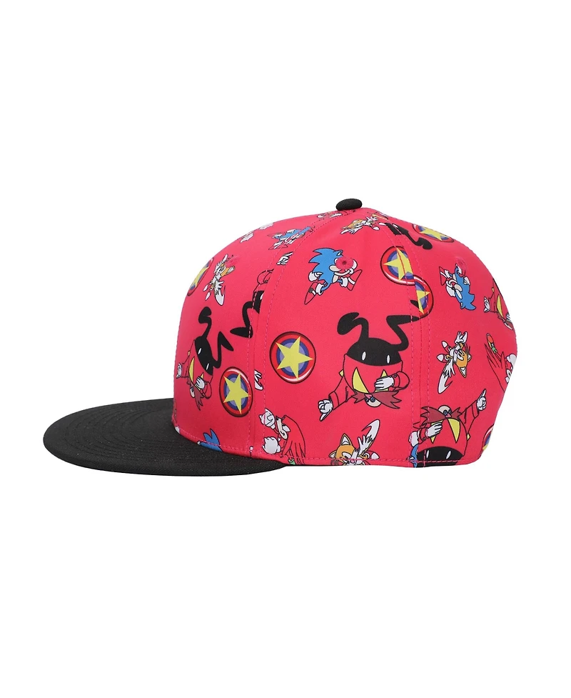 Sonic the Hedgehog Men's Sublimated Aop Poly B15 Snapback