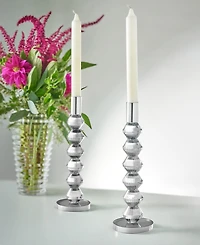 Philip Whitney Reed Clear Candlesticks, Set of 2