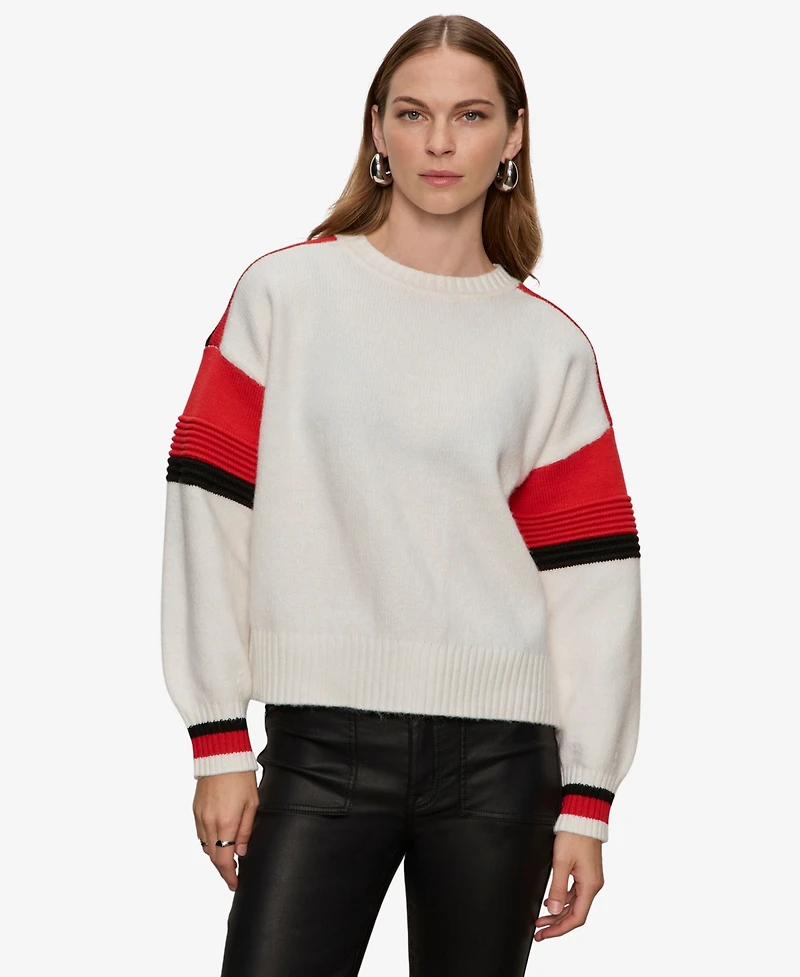 Sanctuary Women's Sporty Stripe Crewneck Sweater