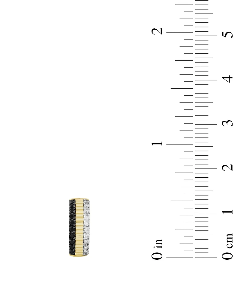 Macy's Diamond Hoop Earrings (1/3 ct. t.w.) in 10K Yellow Gold with White and Black Rhodium